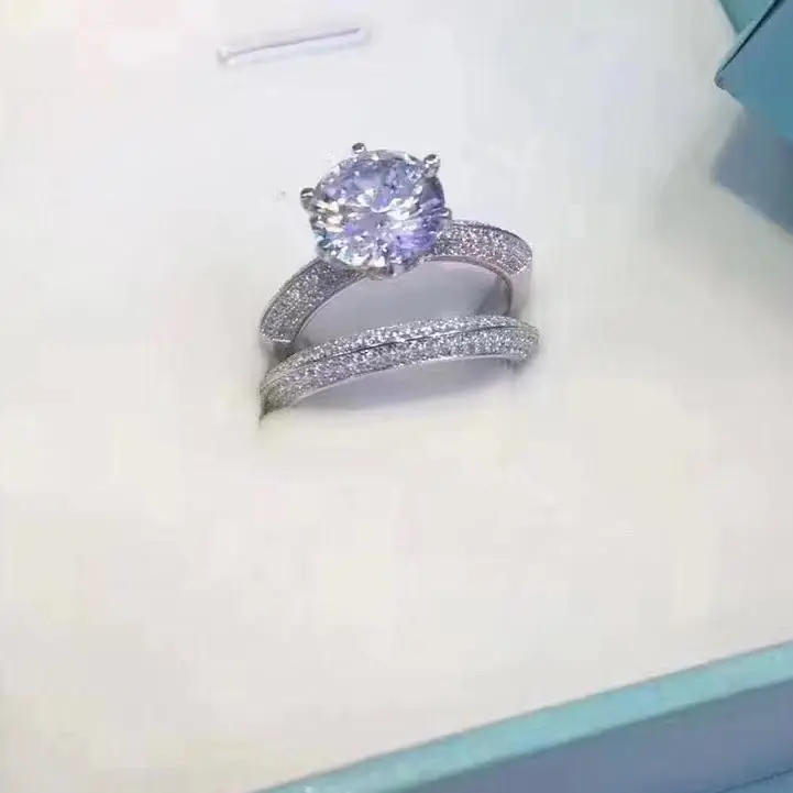 

TRS016 925 sterling silver ring set with box