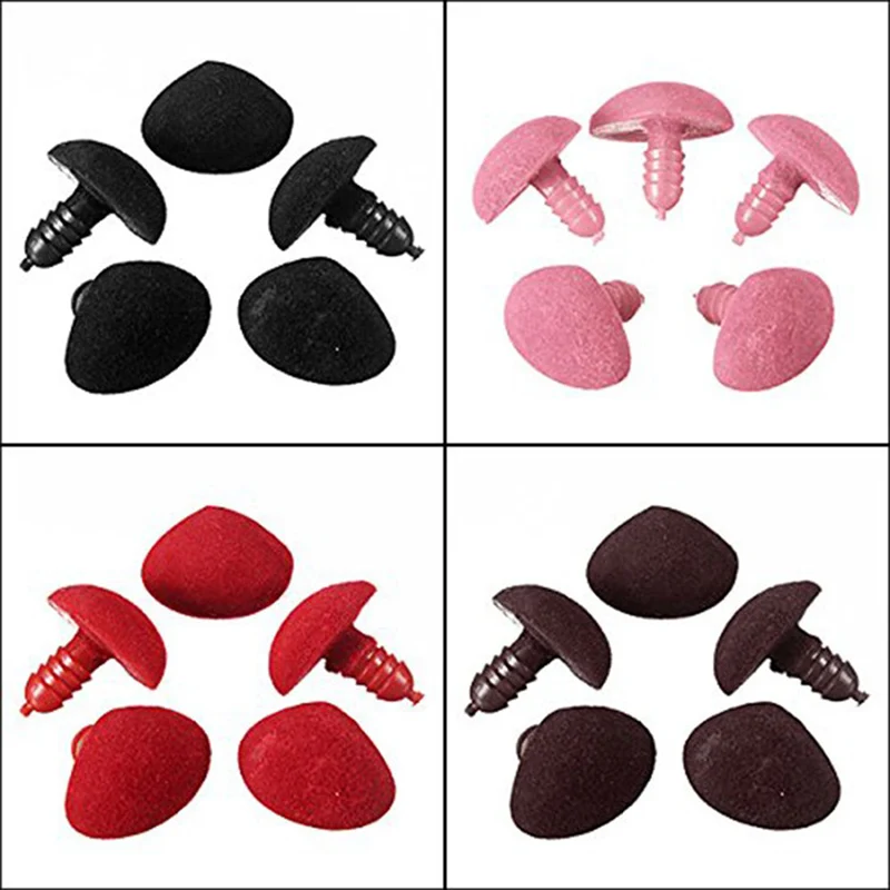 

100pcs 14*18mm Plastic Triangle Velvet Noses(with washers)Buttons Eyes DIY For Bear Toy DIY Safety nose accessories dolls toys