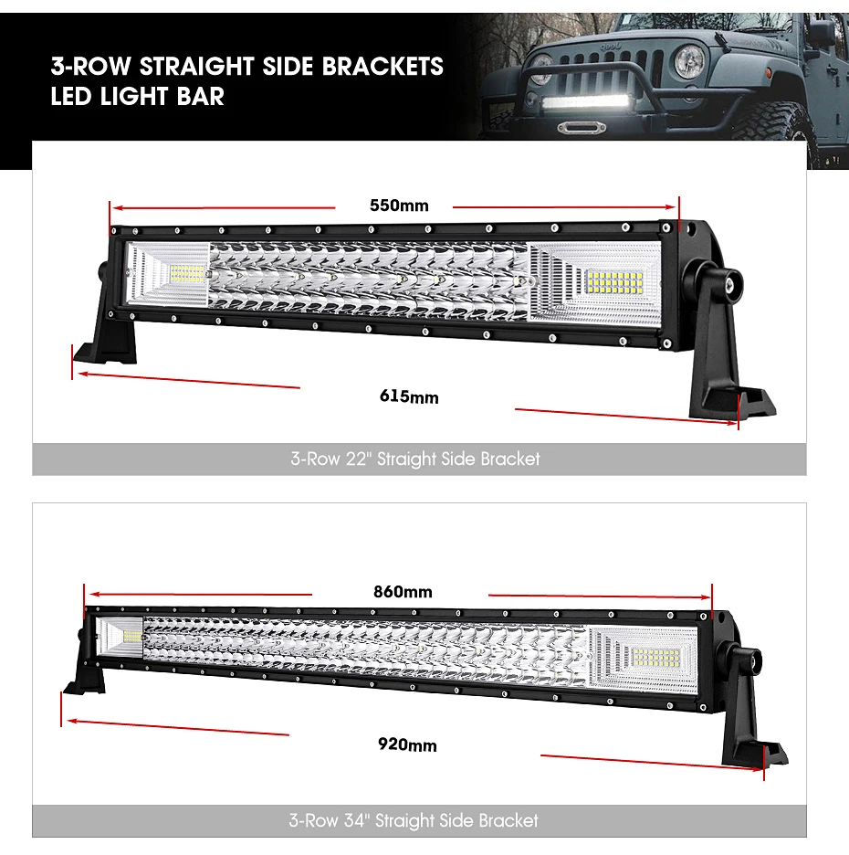 Oslamp Тройной Ряд 2" 34" 4" 50" прямой светодиодный бар Offroad светодиодный светильник баров комбо светодиодный рабочий светильник бар для автомобилей ATV грузовик 4X4 пикап