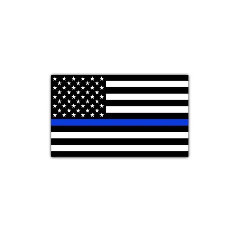 

Police Fine Blue Line American Flag Sticker Blue American Vehicle Sticker