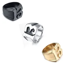 Lucky 13 anel de titânio aço joias moda masculina 13 anel
