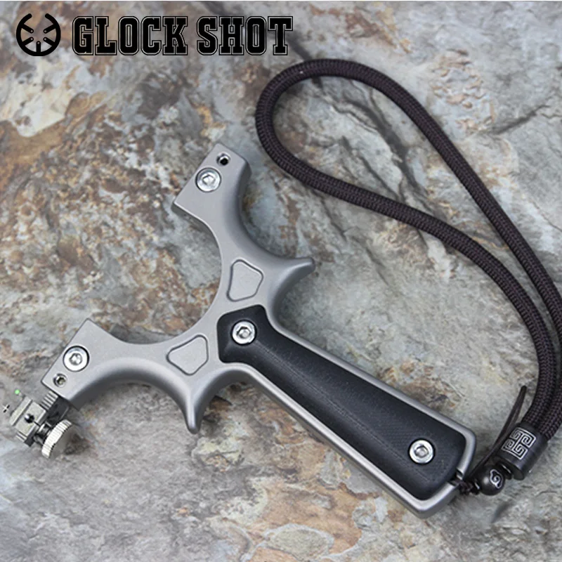 

Powerful Slingshot Catapult TC21 Titanium Alloy Flat Rubber Band Outdoor Shooting Slingshots for Hunting Professional Slingshot