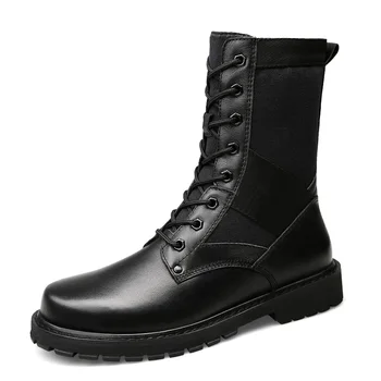 

Spring/Autumn Men Military Boot Black Breathable Canvas Ultra light Desert Shoes Mens Combat Ankle Tactical Army Boots 2019 New