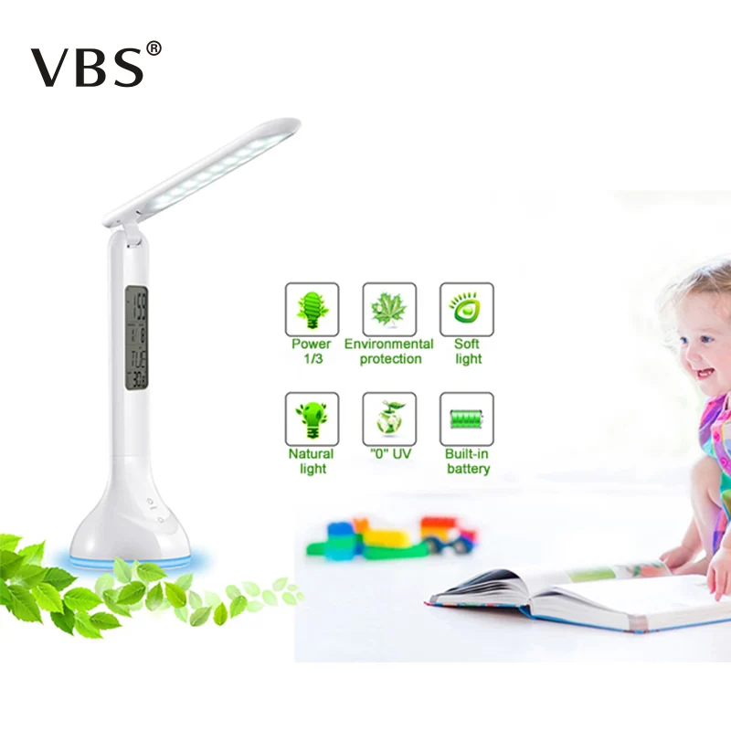 

Foldable Adjustable Desk Lamp Table with Calendar Temperature Alarm Clock Atmosphere table lamp Book Light Student Children lamp