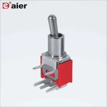 

100PCS SMTS-102-2C3 ON-ON red short handle H terminal Miniature toggle switch