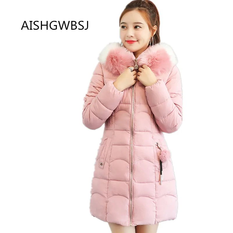 Chaud light Capuche En Externe Manteau Colour Épais Fourrure Nouvelles pink Section Longue Green Veste 2019 Coton De À Col Grand Black Hiver Femmes caramel Mince Tq189 Mode A4nOq
