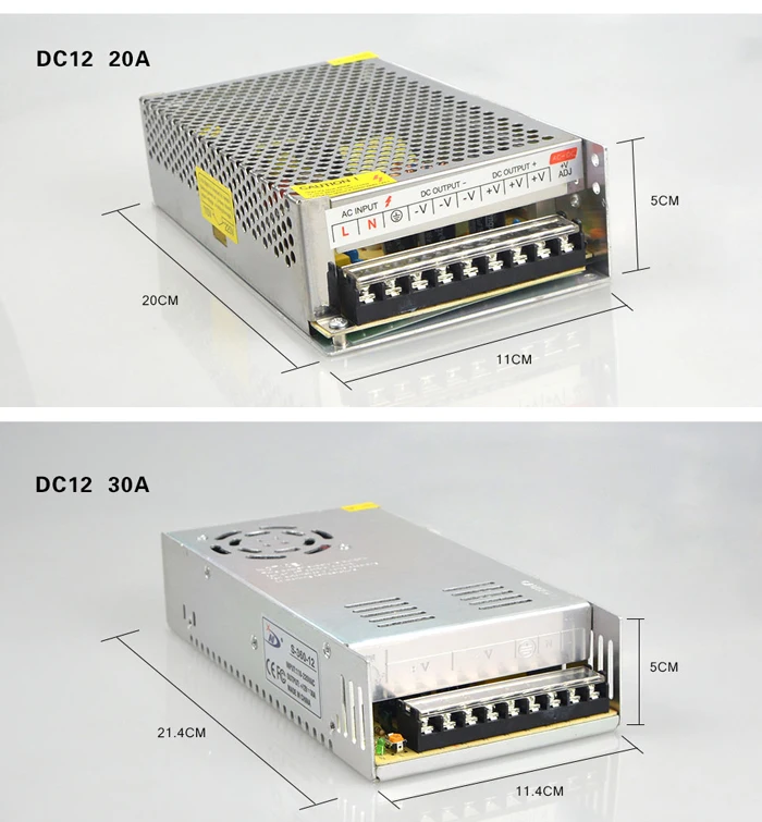 DC12V переключение Питание 1A 2A 3A 5A 10A 15A 20A 110V 220V переменного тока в постоянный DC12V 15 Вт 24 Вт 38 Вт 60 Вт 100W 120W 150W 180W 240W Питание