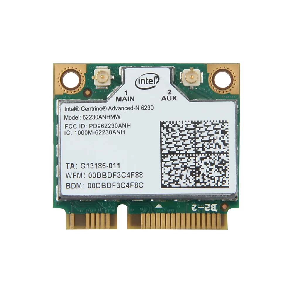 Двухдиапазонная 300 Мбит/с для Intel 62230ANHMW Advanced-N 6230 2,4G 5 ГГц WiFi+ BT3.0 Combo half Mini PCI-e Bluetooth беспроводная карта