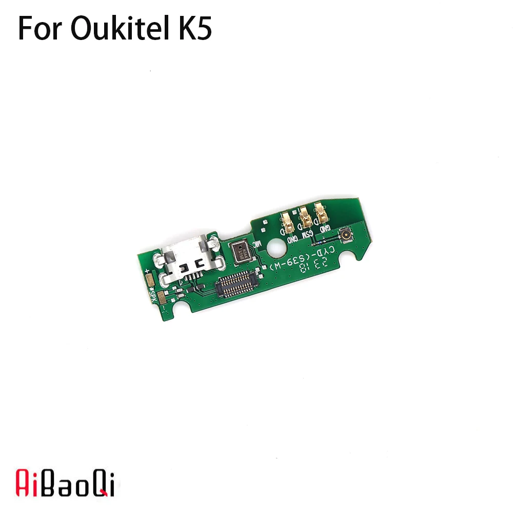 

AiBaoQi New Original usb plug charge board For Oukitel K5 Mobile Phone Flex Cables charging module cell phone Mini USB Port