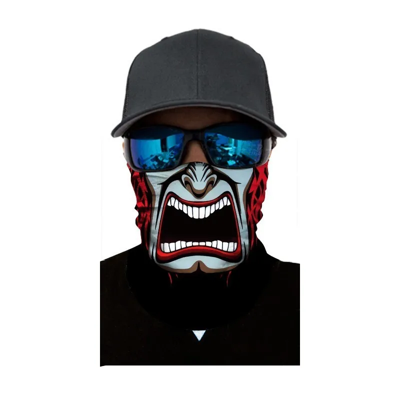 

Half Face Shield Headwear Mask Bicycle Head Scarf Neck Tube Ski Scarf Face Mask Balaclava Halloween Party Skull Ghost Protection