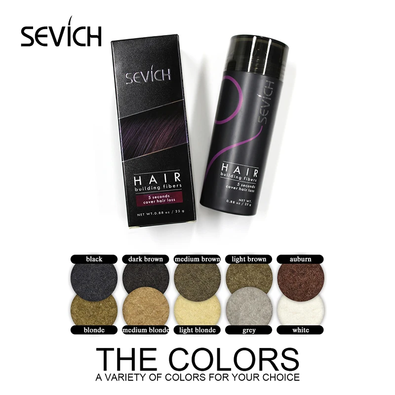 Kaufen Sevich Haar Faser Sets 25g Leere Flasche + 100g faser haar refill tasche + applikator Verdickung Faser Haar pulver Wachstum 10 Farben
