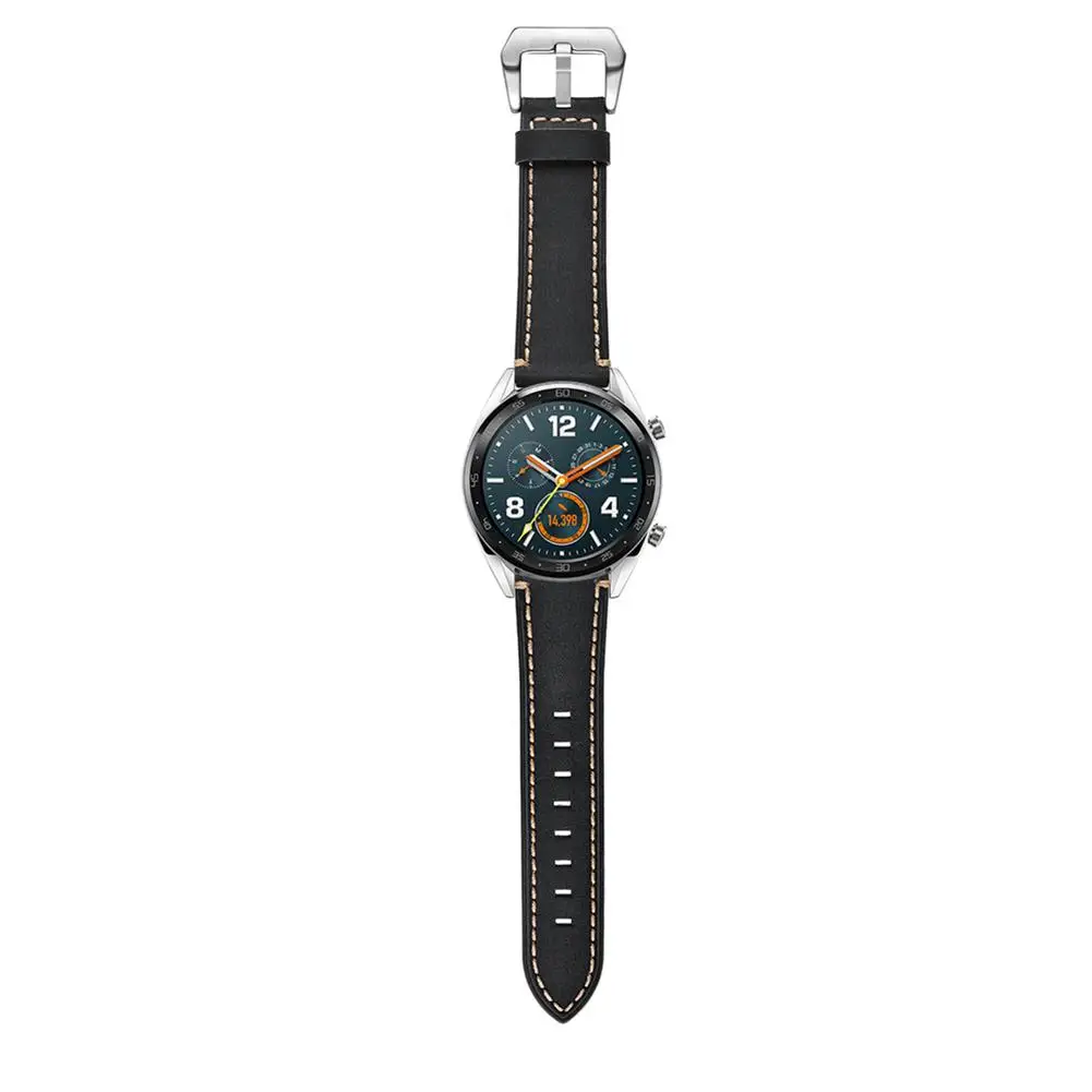 Высокое качество 22 мм спортивные часы с кожаным ремешком ремешок с пряжкой, украшенной алмазами, для huawei GT/Honor часы отлично подходит для
