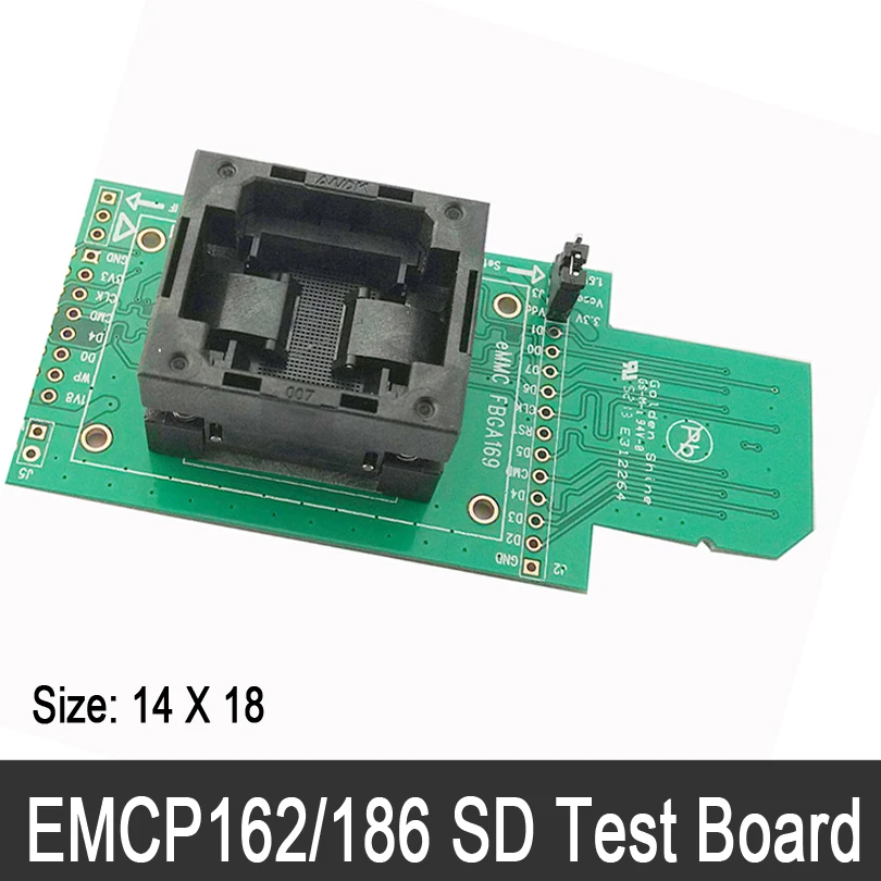 

eMCP 162/186 SD Test seat FBGA162 FBGA186 emcp Programmer adapter reader  test aging test board size:12*16 Development Board