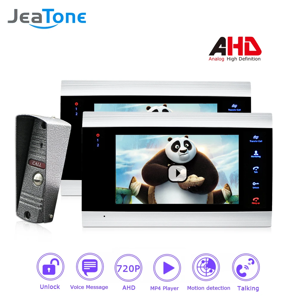 720P/AHD 7'' Video Door Phone Intercom 4 Wired DoorBell Door Speaker Security System Voice message/Motion Detection/MP4 Player 720P/AHD 7'' Video Door Phone Intercom 4 Wired DoorBell Door Speaker Security System Voice message/Motion Detection/MP4 Player