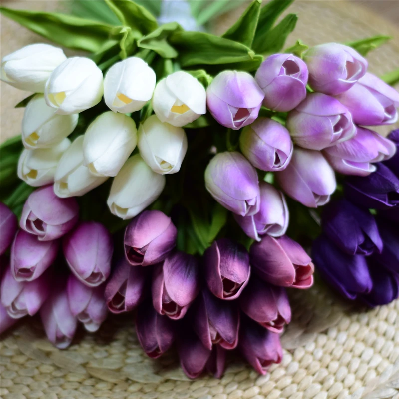 10 шт., искусственные цветы тюльпаны, настоящие на ощупь, искусственные цветы, букет тюльпанов, украшение для дома, свадебные цветы, центральные украшения