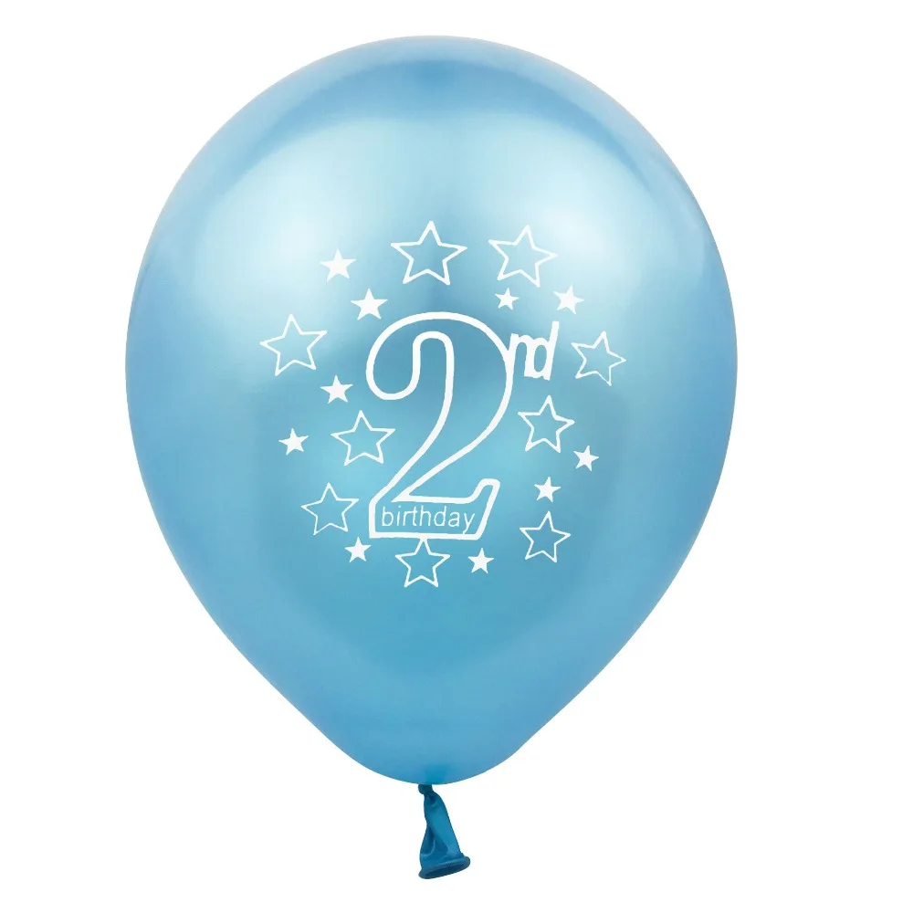 10 шт./лот 12 дюймов синий красный латексный шары Для мальчиков и девочек два года рождения воздушные шары с принтами Свадьба День Рождения вечерние украшения шары
