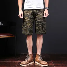 Лето стиль мужчины Шорты камуфляж Шорты хлопок полиэстер army green мужские повседневные брюки-карго Шорты