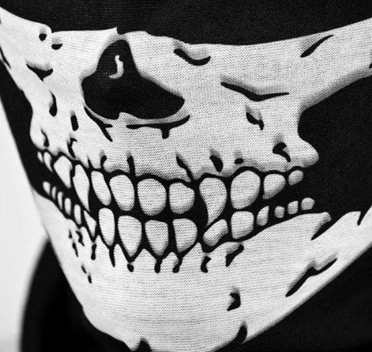 Мотоциклетная Балаклава, маска для лица, маска для Хэллоуина, велосипеда, лыжного черепа, полумаска для лица, шарф-призрак, многофункциональная грелка для шеи