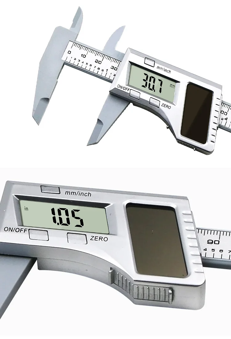 Пластиковая штангенциркуль на солнечной энергии электронный цифровой дисплей 0-150 мм мини-карта Wen ювелирные изделия измерительный метрический/Британский система