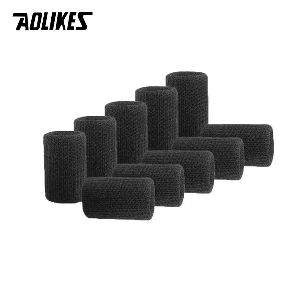 AOLIKES 10PCS Lot Elastic Finger Sleeves Basketball Sports Safety Thumb Brace