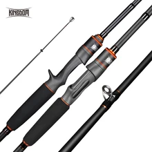Reino Da Quilha III Carbono Spinning varas De Pesca de Alta Qualidade M MH 2.4m 2.7m 3m Fundição Alimentador vara de Ação Rápida Viagem varas Para Baixo