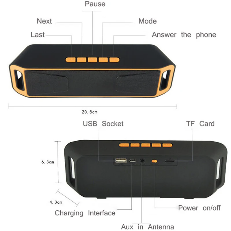 Toproad sc208 Bluetooth Динамик Беспроводной стерео Altavoz звучания плеера Колонки Поддержка