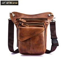 Натуральная Высококачественная кожа мужской дизайн пляжный комбинезон на одно плечо сумка-мессенджер модная поясная сумка 211-3llb