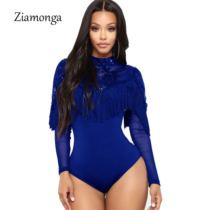 blue sequin bodysuit
