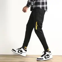 2019 spring men's sports casual pants new black elastic waist elastic beam feet feet pants tide brand Slim casual pants male 2019 spring men's sports casual pants new black elastic waist elastic beam feet feet pants tide brand Slim casual pants male