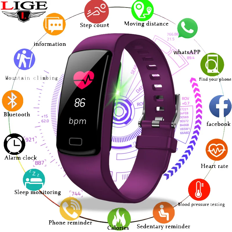 

BANGWEI Fitness Bracelet Ip67 Waterproof Intelligent Activity Tracking Sports Smart Bracelet Blood Oxygen Monitoring Smart Watch