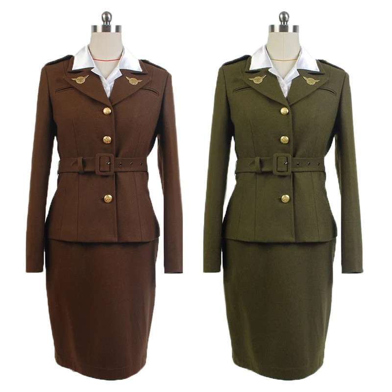 Costume cosplay dell'agente Peggy Carter, set completo per adulti, 2 colori, per Halloween, feste di Natale, costumi per uomini e donne - immagine 2
