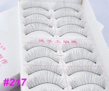 10 par #217 naturales largas pestañas falsas del maquillaje suave hechos a mano falso pestañas belleza cosmético herramientas
