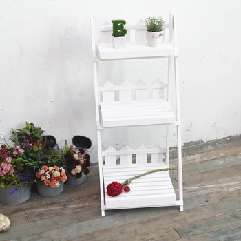 

American country fence three-tier flower stand rack cafe shop bar decoration frame decoration lo813408