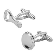 Men’s shirts Cufflinks high-quality copper material Silver cover for beer bottle opener Cufflinks 2 pairs of packaging for sale