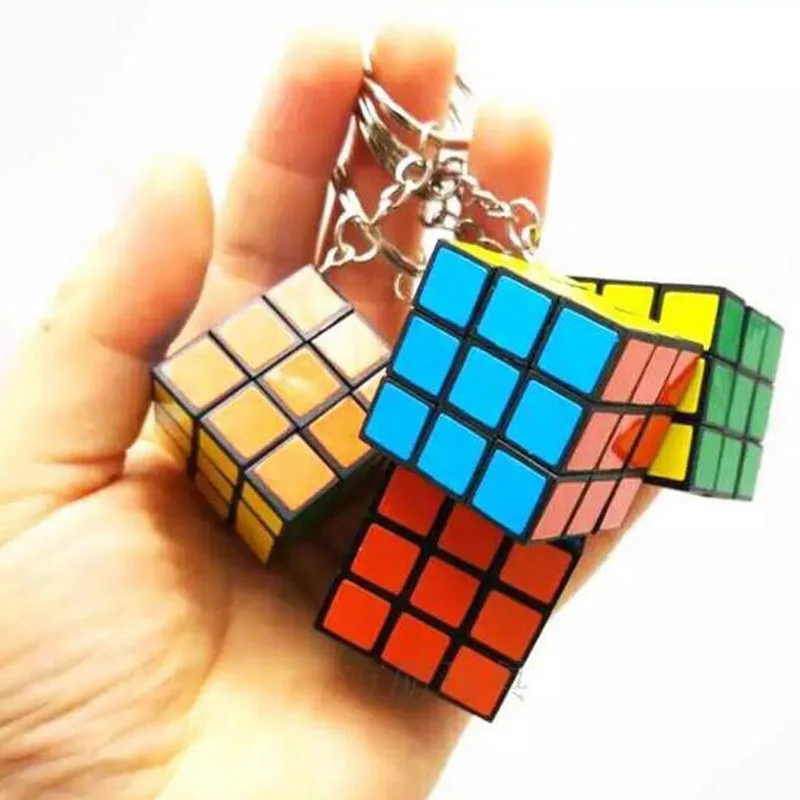 

10pcs/lot Mini Magic Rubik Cube Keyring Puzzle Key Chain Speed Toy Fancy Gift For Children Bag Decor Jewelry Best Christmas Gift