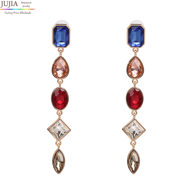 JUJIA pendiente, хорошее качество, тренд, мода для женщин, полный кристалл, Длинная кисточка, серьги, винтажные, массивные, модные серьги