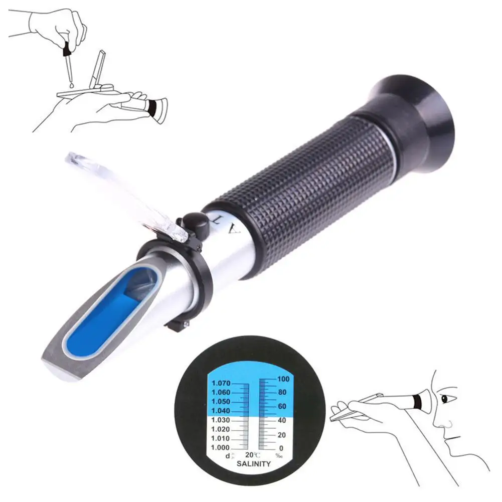 

Aquarium Fish Tank Salinity Refractometer Meter Water Reader Marine 0~10% Salt Aquarium Test Tester