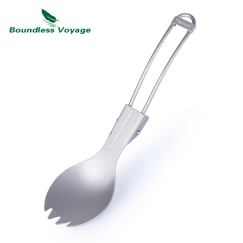 

Boundless Voyage Titanium Folding Spoon Spork Fork Outdoor Camping Tableware Cutlery Flatware Ultralight