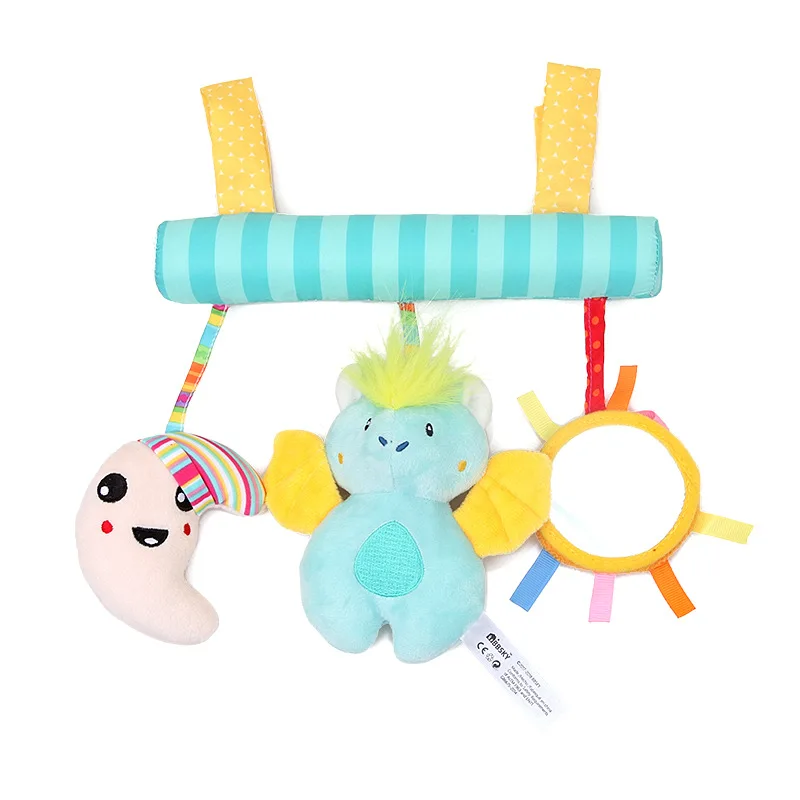 Cute bat moon baby music sound car hanging companion appease soft plush pendant toy practice grasping rattle bed bell doll Cute bat moon baby music sound car hanging companion appease soft plush pendant toy practice grasping rattle bed bell doll