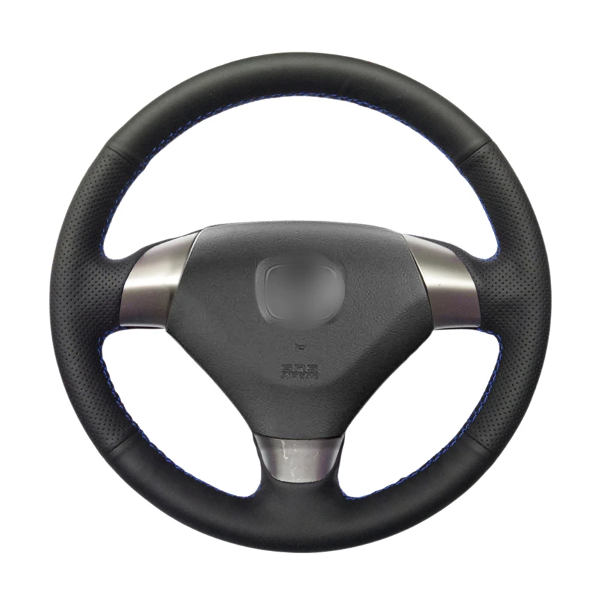 Ручная швейная черная искусственная кожа ПУ Чехлы рулевого колеса автомобиля Обёрточная бумага для Honda Accord 7 купе 2003-2007(3-спица