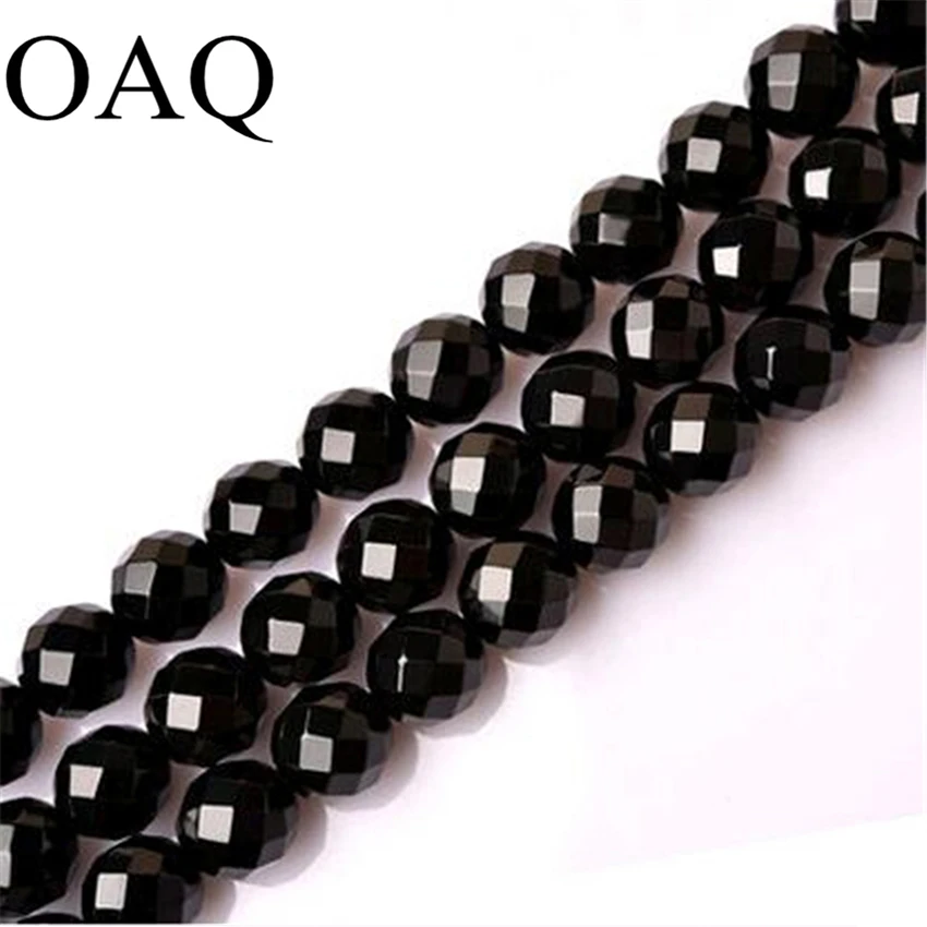 

6-12MM Black Onyx Natural Stone Beads Faceted Carnelian Agat Beads Faceted Cut Round Onyx Wholesale Beads For Jewelry Making