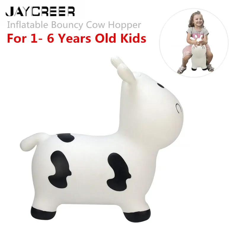 

JayCreer Cow Bouncer, Inflatable Space Hopper, Ride-on Bouncy Animal