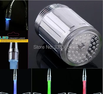 

12pcs X ABS chrome female and male both in one shape led faucet tap light noizle water temperature detected faucet led light