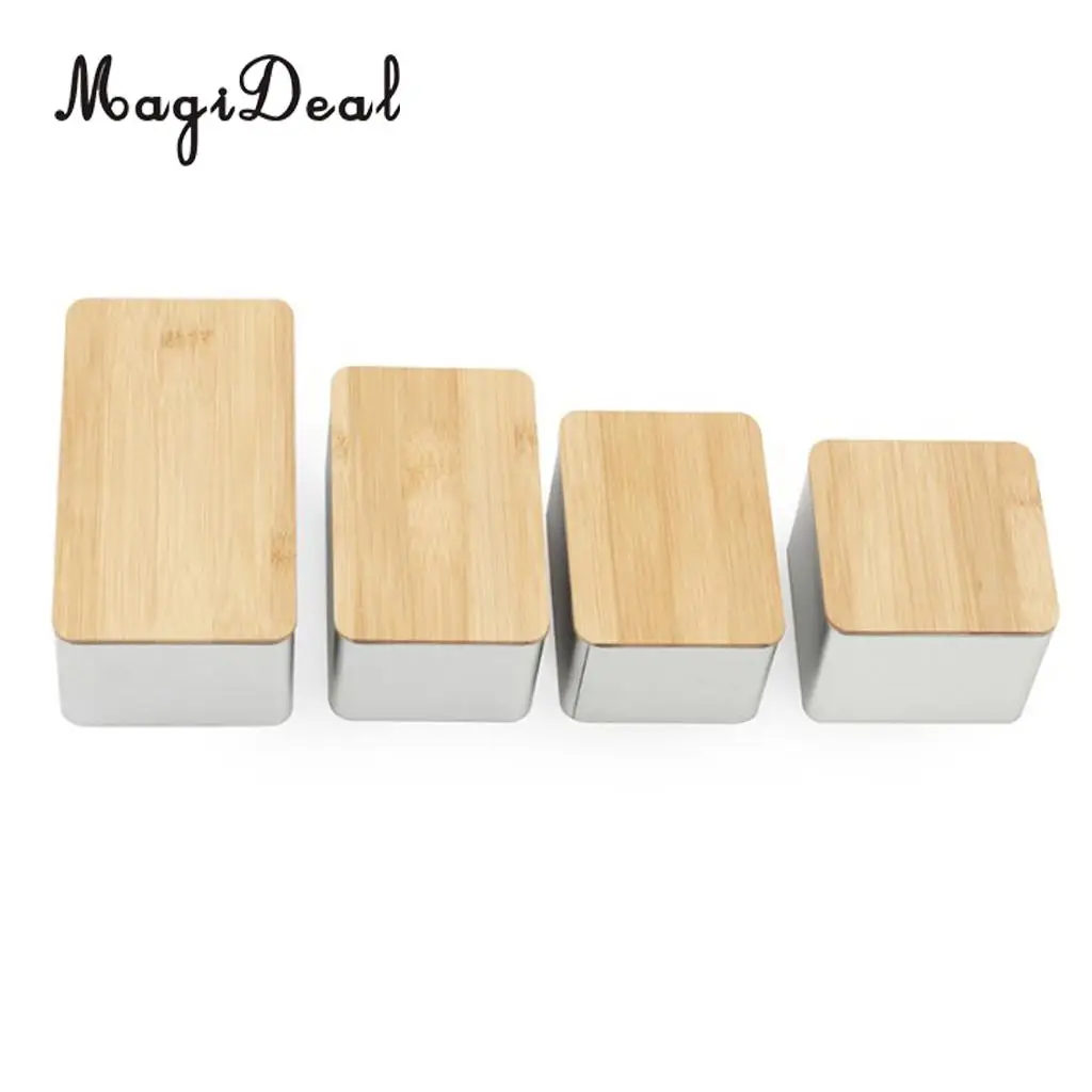 Bamboo Lid Tea Storage Box Tea Packing Box Handmade Natural Tea Coffee Caddy Jar Storage Holder Canister