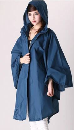 Popoye Womens Waterproof Packable Rain Jacket Batwing-Sleeved Poncho Raincoat