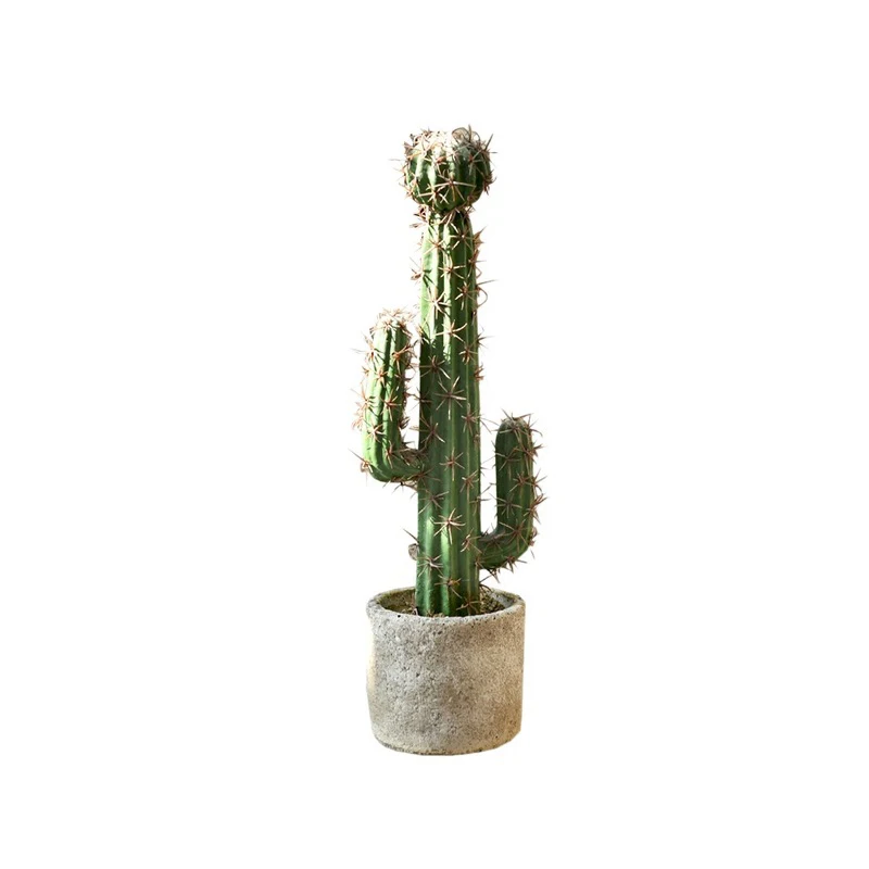 Europe Small Simulation Cactus Plant Ornament Green Plastic Cactus