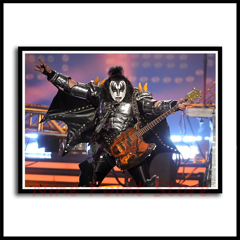 Тяжелый металл Kiss Rock band бумажные плакаты с покрытием музыкальная команда звезда классическая декоративная живопись бескаркасная - Цвет: Светло-желтый