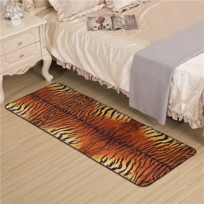 

Retro leopard print rug Digital printing Crystal fleece Non-slip crawling mat Living room carpet bedroom floor mat Hotel mat