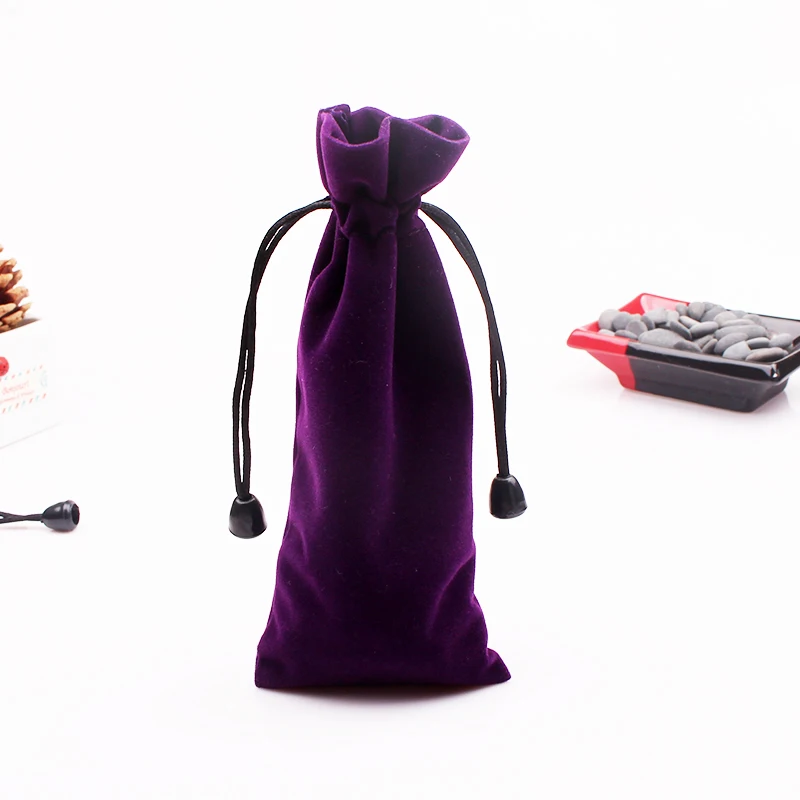50 шт./лот 7,5x18 см фиолетовый бархатный мешок украшения подарок посылка сумка Свадебные Рождество Бутик упаковки бархат подарочные пакеты и