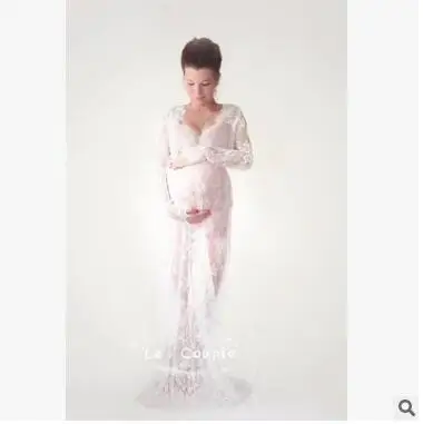 2018 Pregnant Women Lace nighty Dresses Maternity Photography Fancy Props Dresses Maternity Photo Shooting Crochet Lace Dresses